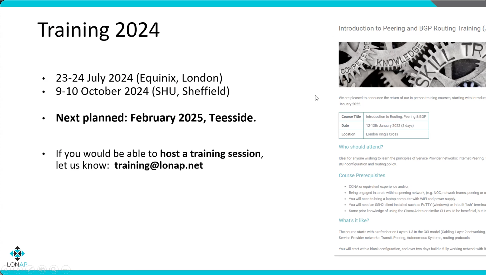 2024 Training events